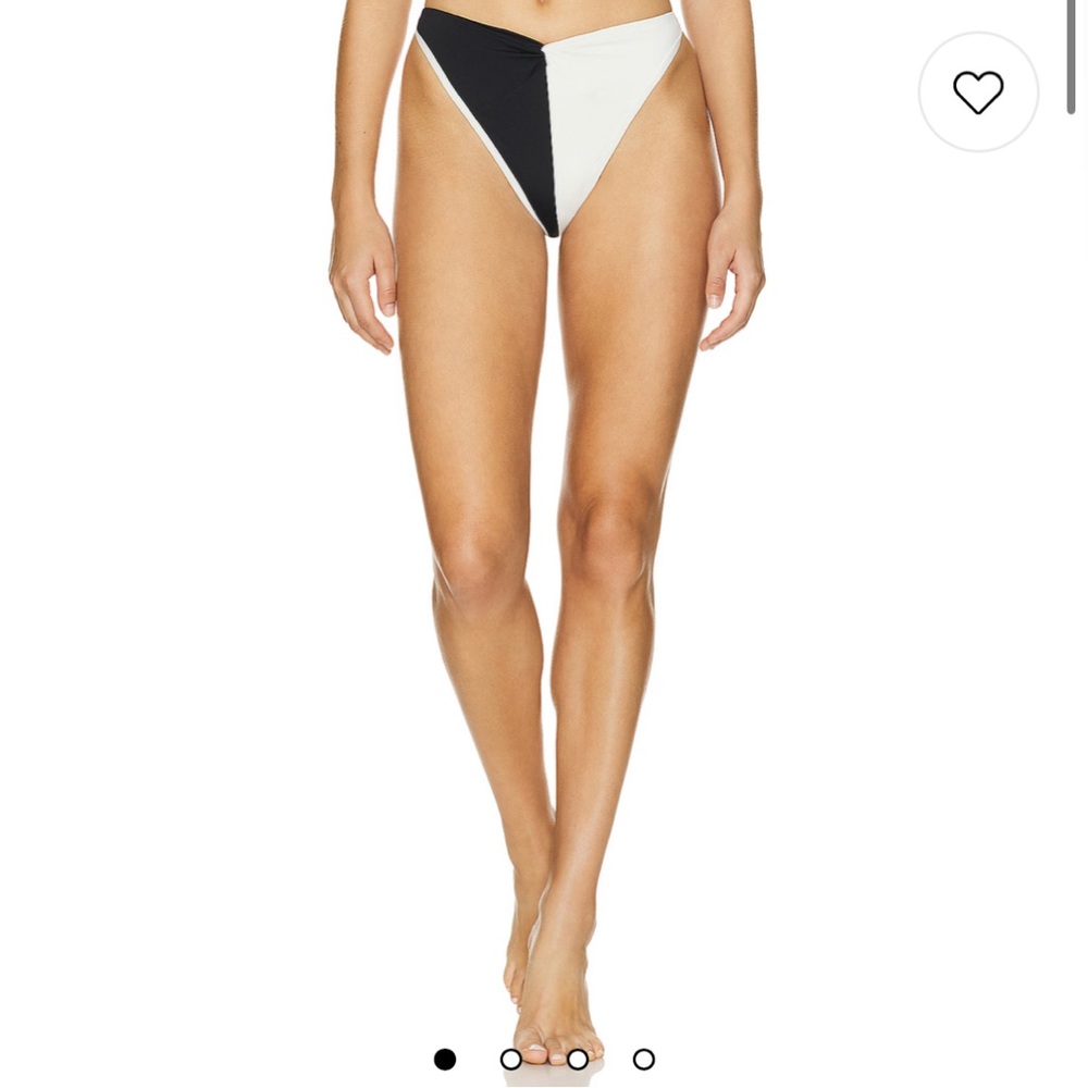 NWT LSPACE Jada Bikini Bottom in Black & Cream in Size Medium - Picture 2 of 10